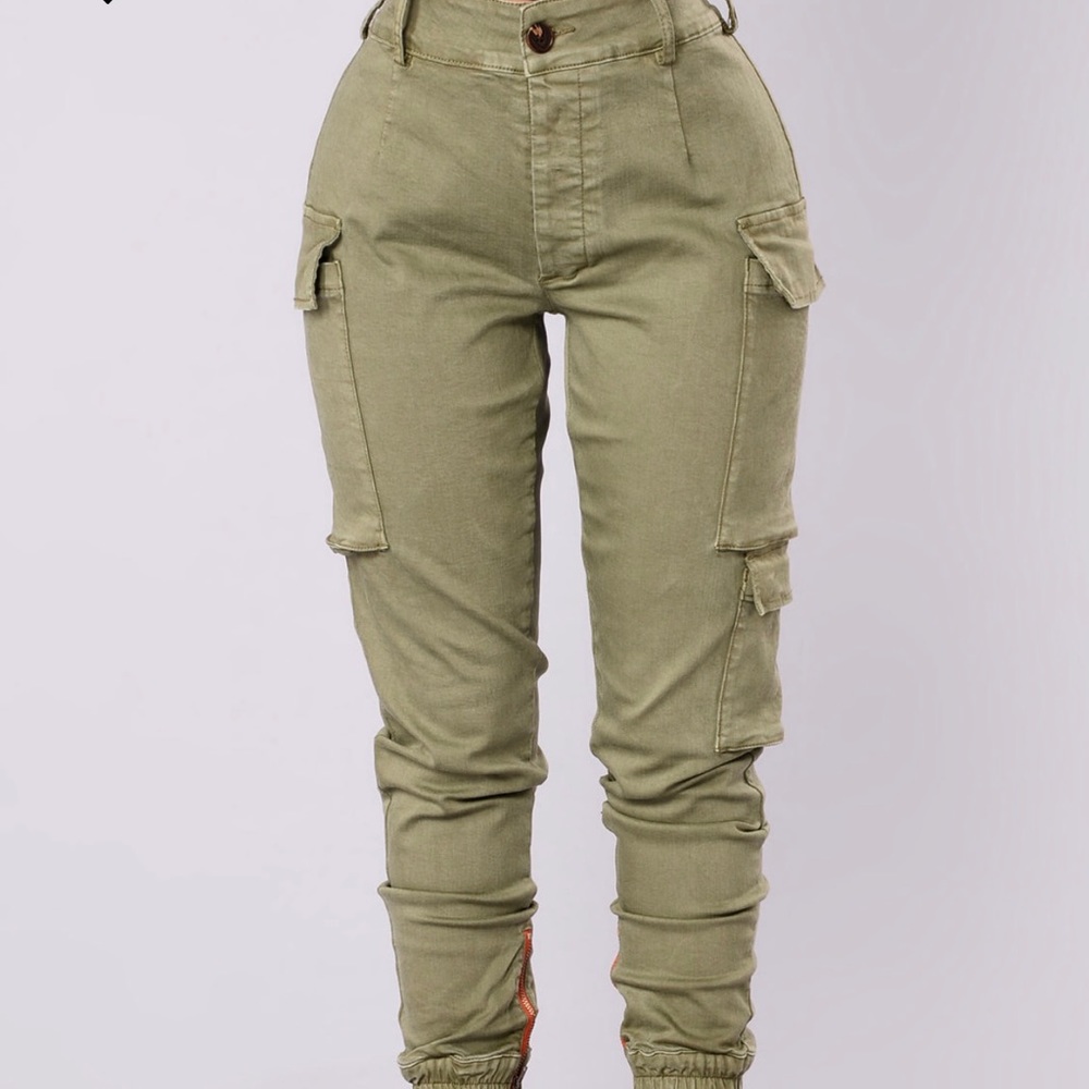 Fashion Nova Kalley Cargo Pants Olive
